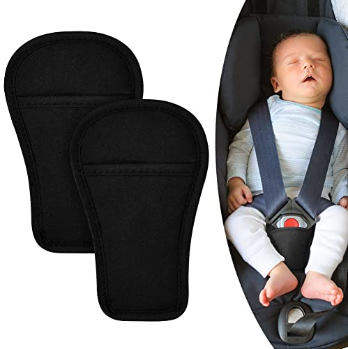 AOMIG 2Pcs Baby Pads Crotch Cover, Soft Car Seat Belt Cover Pad for All Car Seats, Car Seatbelt Cushion, Car Harness Pad, Car Seat Belt Protector, Universal Fits Pushchair, Stroller, Car seat