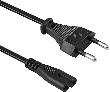 Xahpower 1M Cavo Alimentazione, IEC320 C7 con 2 Pin Euro Cavo di Alimentazione per PS5 / PS4 / PS3 / PS2 / Xbox One S/Xbox Series X/S Ecc - Nero