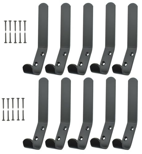 SISI UK Coat Rack Hooks Wall Mounted Black Coated Double Hat and Coat Hanger Hooks 10 Packs Coat Towel Rope Keys Hats Purse Wall Hangers for Kitchen Bathroom Door Cabinet Bedrooms.
