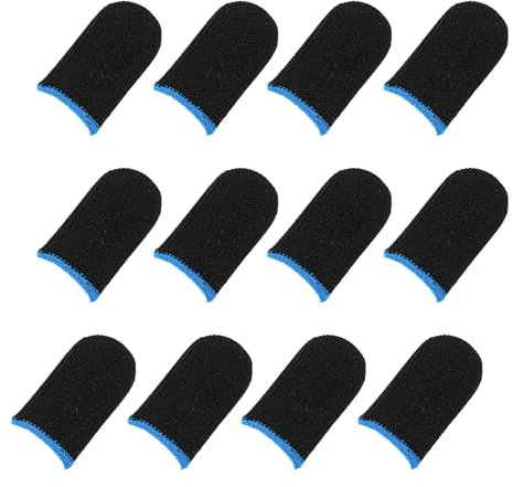 Lot de 12 manchons de doigts pour écran tactile - Protection du bout des doigts - Sans couture, résistant à la transpiration
