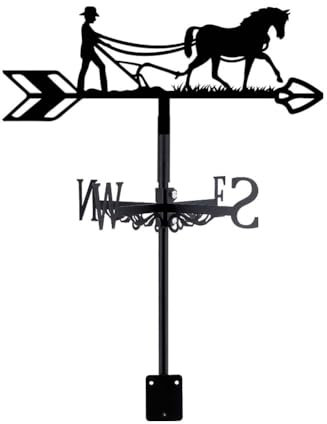 SUPERDANT Caballo de arado, veleta de animales, veleta de jardín, veleta de metal, caballos, veletas de metal, decoración de jardín, techo, veleta decorativa para patio, granja, cobertizo, terraza