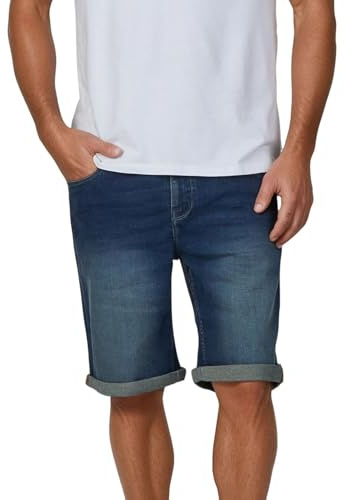 riverso RIVUdo Pantalones cortos vaqueros tipo bermuda para hombre, elásticos, corte regular, para verano, tela vaquera lisa en gris, azul o negro, tallas 30 a 46, 44