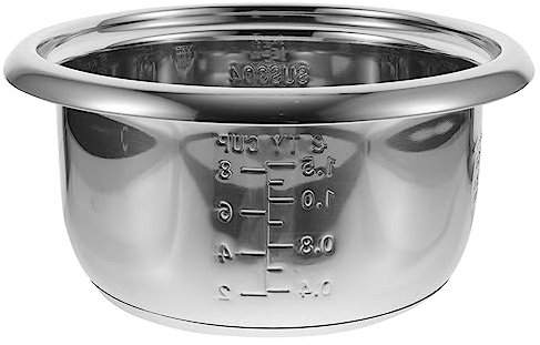 Cabilock Revestimiento De Olla Arrocera Mini Olla Arrocera Interior De La Olla De Repuesto Olla Interior Para Cocinar Forro De Inserción De Olla De Cocina Más Horno Acero Inoxidable Silver