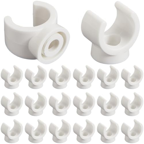 GORGECRAFT 20Pcs 12mm PEX Clips Pipes Clamps Hangers PVC Pipe Holder White Plastic U Shaped Hook Water Pipes Support Fastener Tubing Clip Socket Clamps for Secure Fixing Pipes Tools