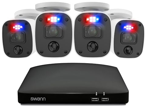 Swann Wired 4K DVR Security System - 4 Camera Kit, 1TB Storage