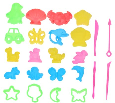 UKCOCO 64 Piezas Moldes de Plastilina para Creativo de Moldes de Arena y Herramientas DIY Formas de Animales y Plantas para Aire y Manualidades Infantiles Color Aleatorio Color Aleatorio