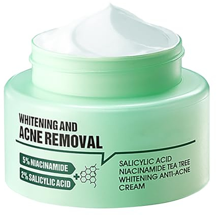 Tea Tree Acne Removal Cream with Salicylic Acid - Blemish Control Face Cream for Spots, Blackheads & Oily Skin - Anti-Acne Moisturiser for Face - Lightweight & Fast Absorbing Pimple Cream