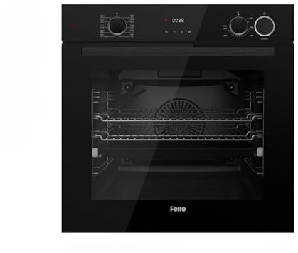 Ferre QXDMD 662S CS - 60cm Electric Built-in Oven - SteamArt - 10 Functions - 73L - FryArt Turbo Fan & Turbo Resistant & Grill Resistant - Black