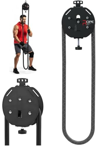 WEIZIIA Machine à poulies Endless Rope Trainer, système de poulies à résistance réglable, pour l'entraînement de l'endurance Musculaire, des Membres supérieurs, l'exercice aérobique Black