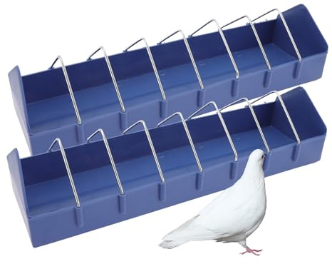 GALPADA Mangiatoia per Piccioni 2 Pezzi in Plastica Pp Robusta e Resistente per Gabbia, Contenitore Alimenti Anti-sporco per Pappagalli e Uccelli Domestici