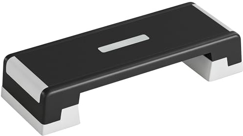 SPORTNOW Steppbrett Höhenverstellbar 3 Stufen (15/20/25 cm) Schwarz+Grau