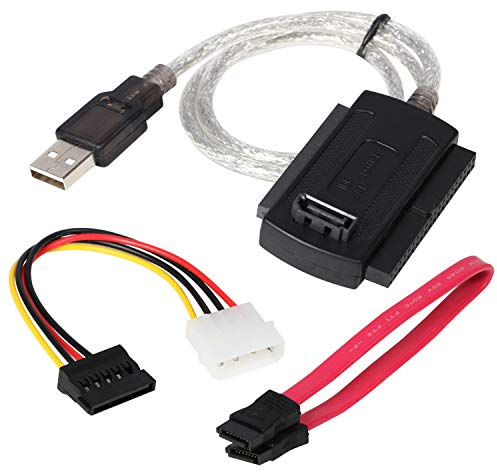 DIGIFLEX Cable conector adaptador SATA IDE 2.5, 3.5 a USB para disco duro HDD PC -SATA, CD-ROM, DVD-ROM, CD-RW, dispositivo COMBO, DVD-RW a la computadora con USB 2.0