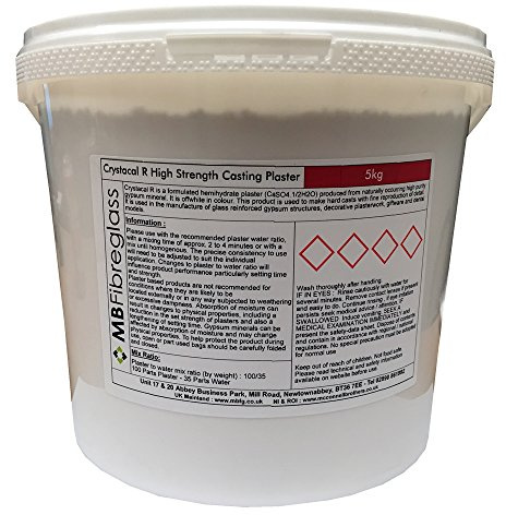 Polycraft Crystacal R Hard White High Strength Casting Plaster, Professional-Grade Gypsum for Art, Crafts and Industrial Use, Perfect for Sculptures, Moulds - 5kg