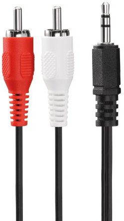 HDSupply LP-AC030-050 Cavo di estensione audio stereo 2x RCA maschio a 3,5 mm maschio 5,00 m, nero