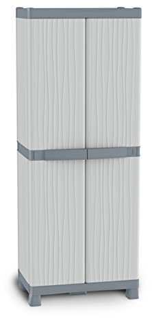 Terry, Base 2700 Uw, Schrank mit zwei Türen, 4 Einlegeböden, 2 Einhängekörben, für innen und außen - 70x43,8x181,8 cm