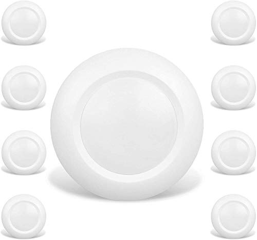 JULLISON 8 Packs 6 Inch LED Low Profile Recessed & Surface Mount Disk Light, Round, 15W, 900 Lumens, 5000K Daylight White, CRI80, Driverless Design, Dimmable, ETL Listed, White