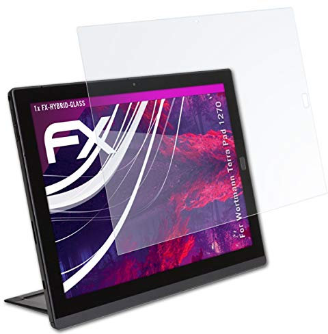 atFoliX Protection Écran Film de verre en plastique compatible avec Wortmann Terra Pad 1270 Verre film protecteur, 9H Hybrid-Glass FX Protection Écran en Verre trempé de plastique