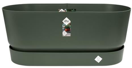 elho Greenville Trough 80 - Übertopf für Außen - 100% recyceltem Plastik - Ø 78.0 x H 33.5 cm - Grün/Laubgrün