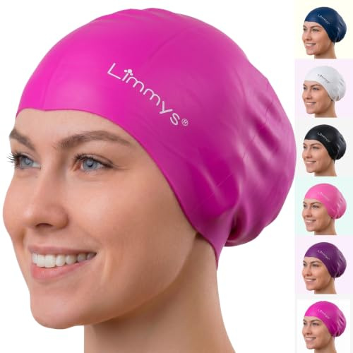 Limmys Bonnet de Bain Cheveux Longs Femme & Homme – Espace Extra, Stretch | Cheveux longs, épais & bouclés - Silicone sans latex - Confort sans pression - Facile à enfiler - Résiste au chlore