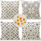 Cirzone Kissenbezug 40x40 cm 4 Stück Dekorative Outdoor Kissen Wasserfest Atmungsaktiv Graue Geometrie Kissenbezug Werden für Sofakissen Garten Outdoor