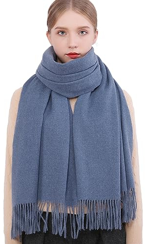 RIIQIICHY Damen Schal Blau Stola Festlich für Abendkleid Pashmina Schals Tücher für Frauen Hochzeit Schultertuch Frühling Winter Schal Warme Kuschelig
