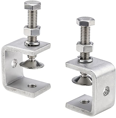 Unvtap C Klemme 2 Stück 304 Edelstahl C-Klemme, C-Zwingen Set, Delstahl Heavy Duty Trägerklemme, Holzbearbeitung Fixture Clamp, 30mm Heavy Duty C-Clamp für DIY Holzbearbeitung Schweißen Tischlerei