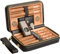 Volenx Zigarrenetui, Tragbarer Reise Humidor aus Leder, Humidor Zigarren mit Feuerzeug, für Hält Bis zu 6 Zigarren, Tolle Geschenke für Männer (Keine Zigarre)