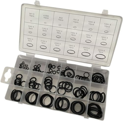 Assortimento 125 guarnizioni o ring in valigetta 18 misure differenti per ogni necessità 18 misure presenti in confezione