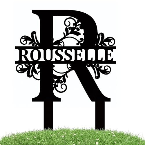 Targhe in metallo personalizzate per cortile, segno di nome in metallo per la strada esterna, segni di nome personalizzato, cartello per cortile, numero civico, decorazione per segnaletica