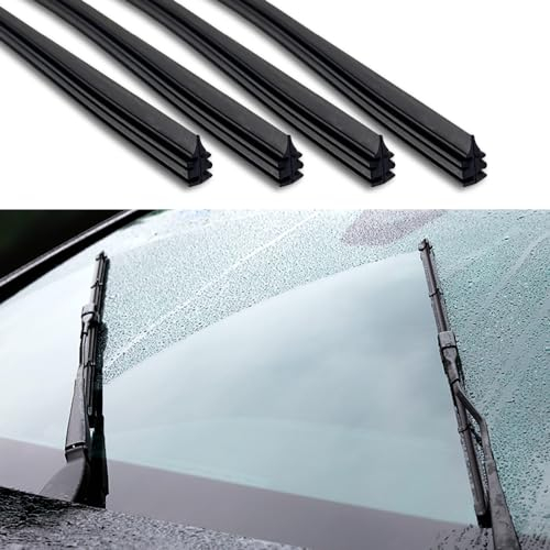 deemars 4PCS Wischerblatt nachfüllen, Wischer Gummi Nachfüllpackungen, 24 Einstellbare Größe von Universal Ersatz Scheibenwischer Refill Fit für Autos Scheibenwischer Baldes Gummistreifen (24 Zoll)