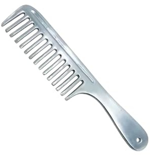 Premium Mähnenkamm - Schwarz Teflon oder Silber - Massives Eisen - Für Pferde - Professionell & Langlebig (Silber-Finish)