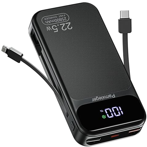 Batterie Externe, 22,5 W 25800 mAh Power Bank, Batterie Portable USB C entrée et Sortie PD3.0 QC4.0 Charge Rapide Powerbank Compatible avec iPhone17 16 15 14 13 12 Pro Max Plus iPad Pro etc.