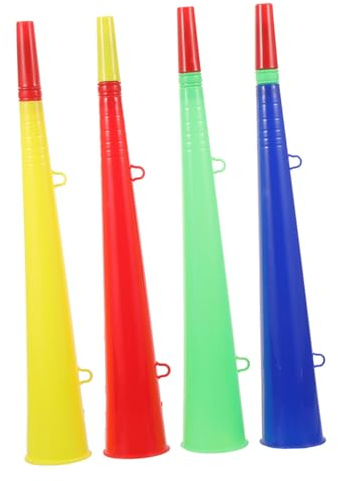 Gogogmee 4 Piezas Trompetas de Animación de Plástico para Fútbol para Eventos Deportivos y Fiestas Acentúa Diversión Conciertos y Partidos de Fútbol