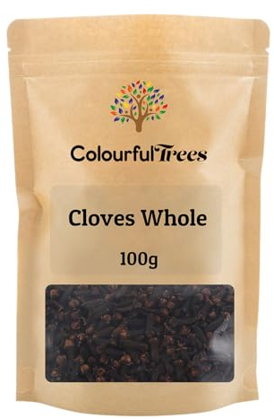 Whole Cloves 100g – Premium Grade by Colourful Trees | for Tea, Cooking, Infused Water & Blends