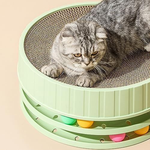 Jectse Planche à Gratter pour Chat, Jouet Rond Interactif Haute densité Résistant aux Rayures, avec Herbe à Chat, élimine L'ennui, 40 Cm, Applicable pour Les Propriétaires d'animaux de Compagnie