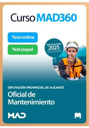 Curso MAD360 (30 días renovable) Oficial de Mantenimiento + Libros Papel Diputación Provincial de Alicante