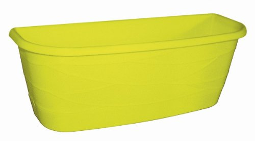 Blumenkasten MAYA aus Kunststoff mit Bewässerung und Balkonkasten Haltern, Farbe:maigrün / mintgrün