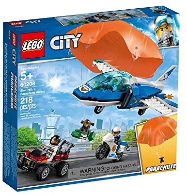 City LEGO Sky Police Parachute Arrest 60208 Building Kit , New 2019 (218 Piece)