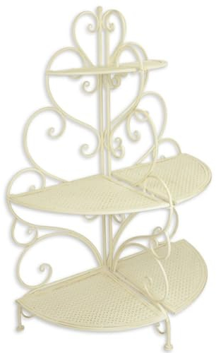 Casa Padrino Jugendstil Blumenetagere Weiß 83,5 x 43 x H. 119,5 cm - Gartendeko Accessoires