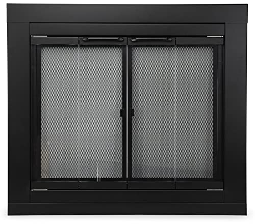 Stanbroil Fireplace Glass Bi-fold Style Door, Black, Medium