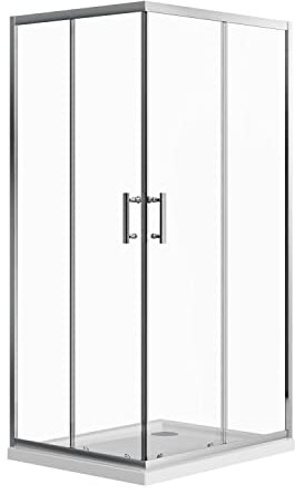 Box doccia 70x90 angolare scorrevole h190 vetro temperato trasparente 6mm trattamento anticalcare maniglia in acciaio inox 304 mod. Tenerife