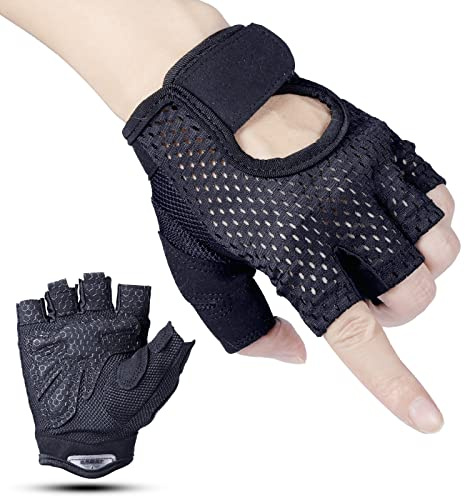 TOPBELIEF Guantes Fitness Transpirable, Guantes De Entrenamiento De Silicona Antideslizante, Guantes Gimnasio Hombres Y Mujeres para Levantamiento De Pesas Musculación Ciclismo Entrenamiento (L)