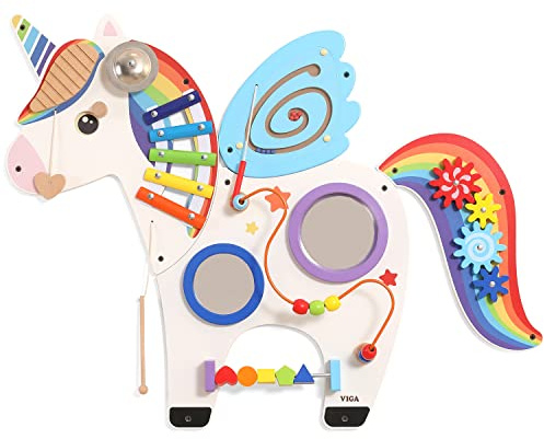 VIGA 44654 Toys – Wall Activity Panel – Einhorn