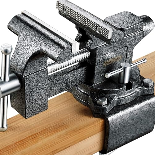 [Upgraded] Bench Vise 4-1/2 Jaw Width with 4.3 Jaw Opening, Table Vice For Workbench, Universal Swivel Vise With Heavy Duty Cast Iron, Easy Adjustment for Woodworking, Workshop DIY Uses