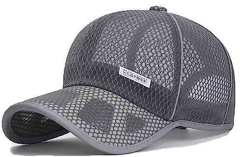 FASHIXD Mesh Baseball Cap for Men Women Summer Running Sports Hat Breathable Quick Dry Trucker Hats (Sport-Dark Grey)