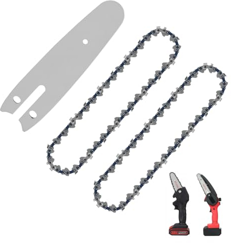 UNISOPH 2 Catene Catena Motosega, Catena per Motosega da 6 Pollici con Spada, Catena di Ricambio 37 TG 1/4, Catena Professionale, Adatta per Motosega, Compatibile con Tutte Le Mini Motoseghe da 6