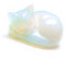 Jovivi Crystal Cat Ornaments Cat Lovers Gifts for Women,Opalite Lucky Cat Figurine Healing Crystal Gifts Home Desk Decor 1.6