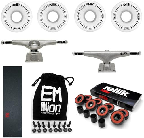 KLAMOTTEN STORE Pimp Your Board - Skateboard Montage Set Zubehör Komplett inkl. Griptape, Achsen, Rollen, Kugellager, Schrauben, Muttern