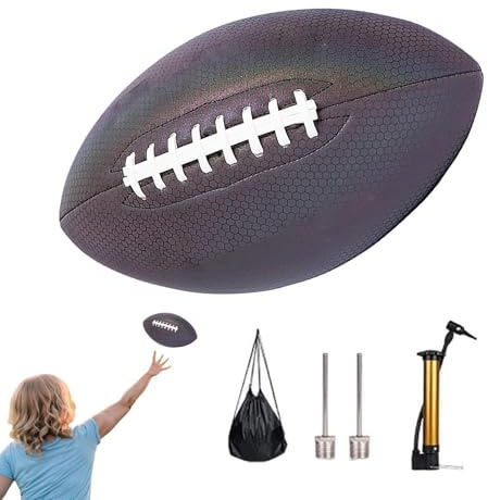 Ljus ljus rugbyboll – officiell storlek rugbyboll – hållbar träningsboll – ljust ljust ljust rugbyboll – PU-läder rugbyboll inomhus och utomhus –