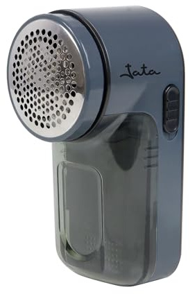 JATA JEQP6688 - Quitapelusas Eléctrico a Pilas, Eliminador de Bolitas y Pelusas para Ropa, Cuchillas Acero Inox 50 mm, Sistema de Seguridad, Contenedor Desmontable